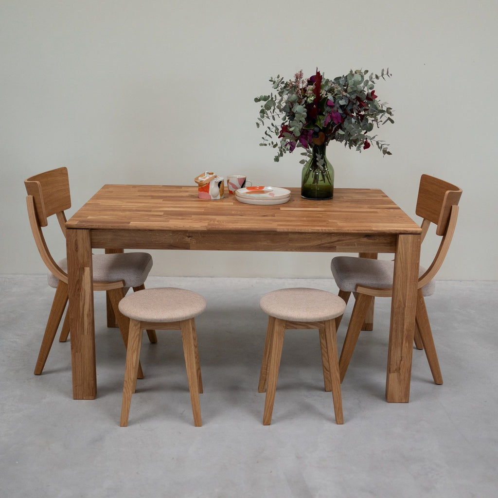 NordicStory Pack of 2 or 4 Diana Solid Wood Dining Stools, upholstery