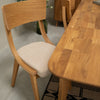 Veskor Pack of 2 or 4 Solid Oak Dining Chairs Lucas, upholstered in Grey or Beige Oak.Store