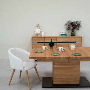 NordicStory Extending dining table in solid oak Bremen, 160-250 x 90 x 75 cm.