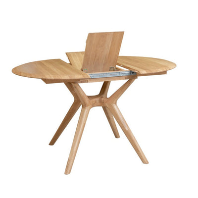 Carmen round extendable dining table in solid oak wood