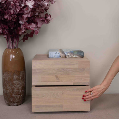 NordicStory Bedside table in solid sustainable oak wood