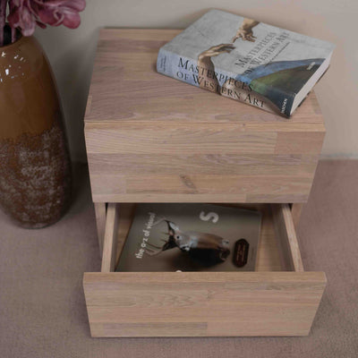 NordicStory Bedside table in solid sustainable oak wood