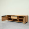 NordicStory TV stand in solid oak Bremen, 160 x 42 x 50 cm.