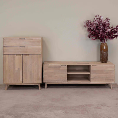 NordicStory TV stand made of solid oak sustainable wood