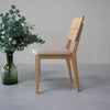 NordicStory Pack of upholstered solid oak dining chairs from the Mauritz collection Furniture in Nordic beige color with a modern design Oak.