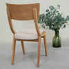 VESKOR Pack of 2 or 4 Dining Chairs in Solid Oak Lucas, Gray or Beige Upholstery