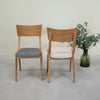 VESKOR Pack of 2 or 4 Dining Chairs in Solid Oak Lucas, Gray or Beige Upholstery
