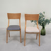 VESKOR Pack of 2 or 4 Dining Chairs in Solid Oak Lucas, Gray or Beige Upholstery