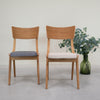 VESKOR Pack of 2 or 4 Dining Chairs in Solid Oak Lucas, Gray or Beige Upholstery