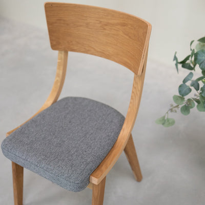 VESKOR Pack of 2 or 4 Dining Chairs in Solid Oak Lucas, Gray or Beige Upholstery