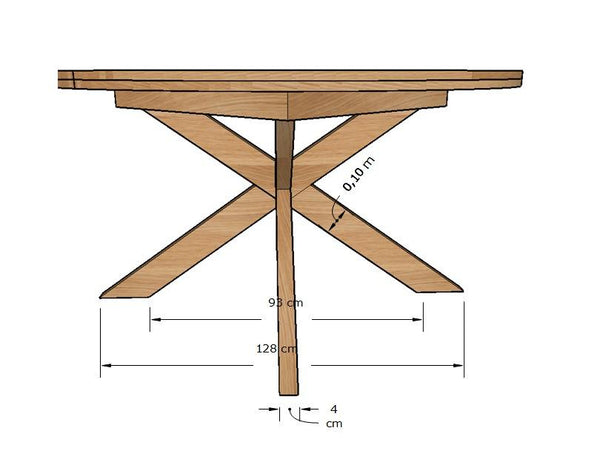 Round extendable dining table in solid oak Holger : NordicStory