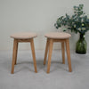 NordicStory Pack of 2 or 4 Diana Solid Wood Dining Stools, upholstery