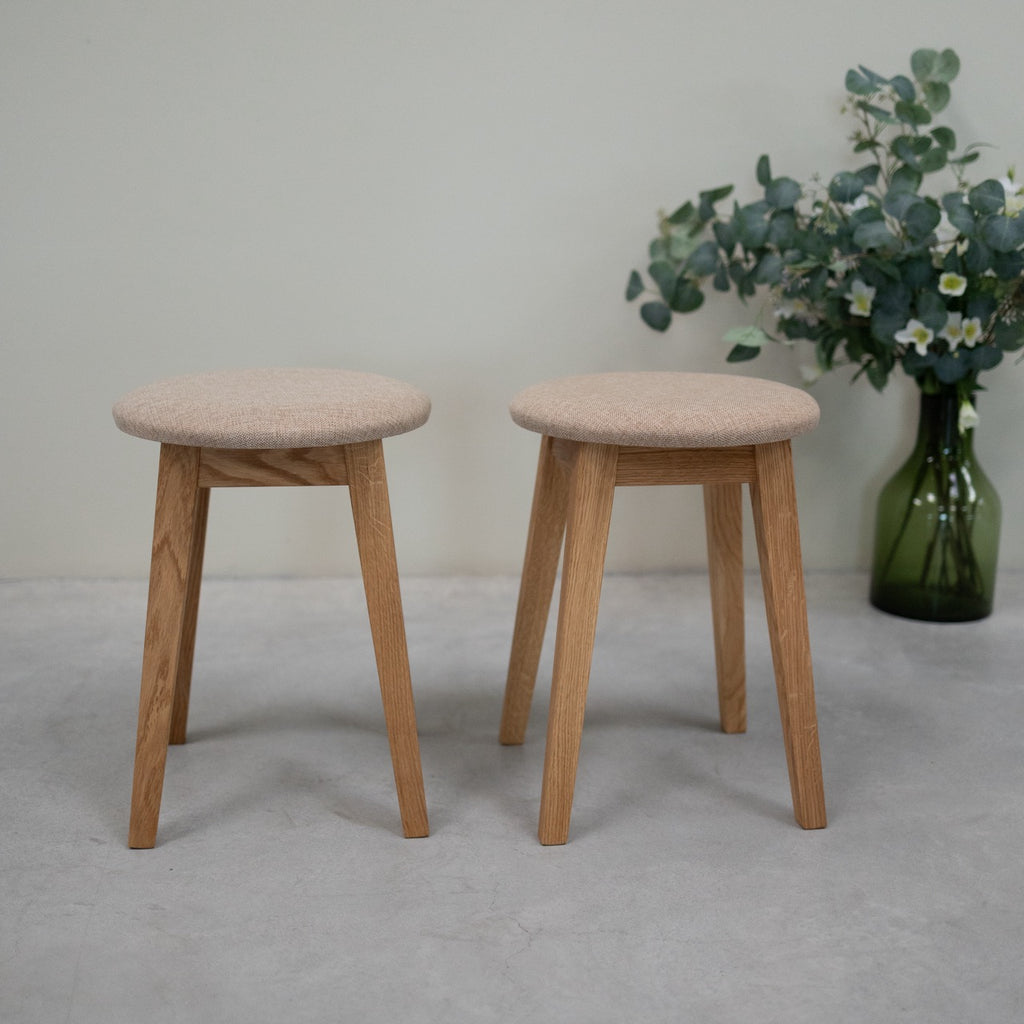 NordicStory Pack of 2 or 4 Diana Solid Wood Dining Stools, upholstery