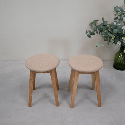 NordicStory Pack of 2 or 4 Diana Solid Wood Dining Stools, upholstery