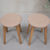 NordicStory Pack of 2 or 4 Diana Solid Wood Dining Stools, upholstery