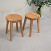 NordicStory Pack of 2 or 4 Solid Oak Wood Dining Stools Diana