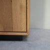 NordicStory Solid wood oak display cabinet Bremen 2, 95 x 41 x 200 cm.