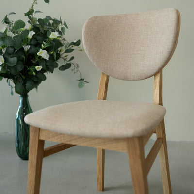 NordicStory Pack of 2 or 4 Nova Dining Chairs, Solid Oak Frame, Upholstery