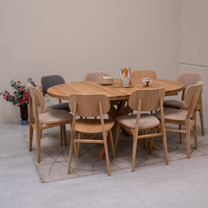 Round extendable dining table in solid oak Holger : NordicStory