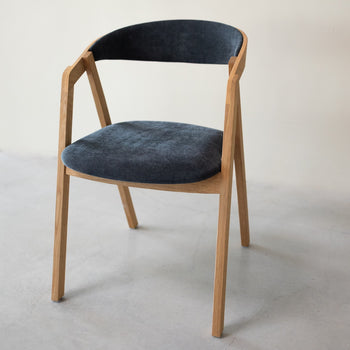 VESKOR Pack of 2 or 4 Knut Solid Oak Dining Chairs, upholstery Beige/Anthracite Grey