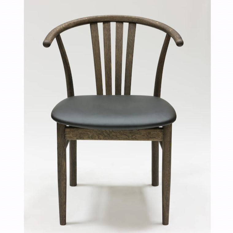 Veskor Pack of 2 or 4 Dagmar Solid Oak Dining Chairs, upholstered in Black Oak.Store