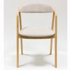 VESKOR Pack of 2 or 4 Dining Chairs in solid oak Knut, upholstered in Beige/Anthracite Grey Oak.