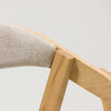 VESKOR Pack of 2 or 4 Dining Chairs in solid oak Knut, upholstered in Beige/Anthracite Grey Oak.