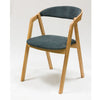 VESKOR Pack of 2 or 4 Dining Chairs in solid oak Knut, upholstered in Beige/Anthracite Grey Oak.