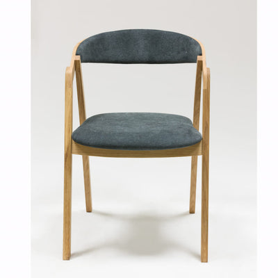 VESKOR Pack of 2 or 4 Dining Chairs in solid oak Knut, upholstered in Beige/Anthracite Grey Oak.