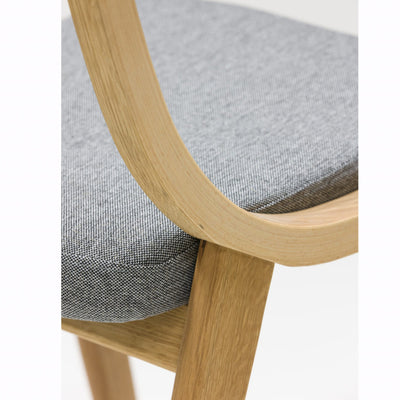 Veskor Pack of 2 or 4 Solid Oak Dining Chairs Lucas, upholstered in Grey or Beige Oak.Store