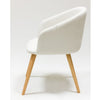 Veskor Solid oak armchair Ana, upholstered in white Roble.Store