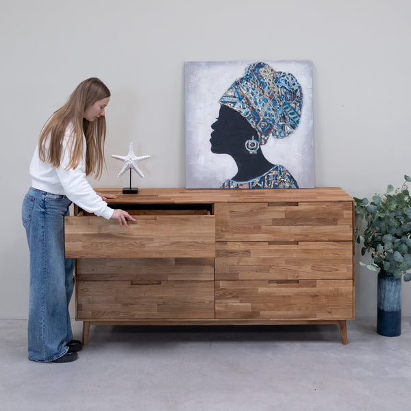 Escandi 4 solid oak dresser chest of drawers 