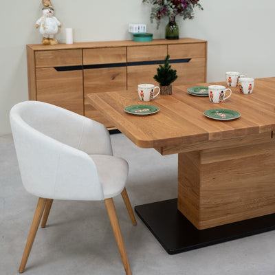 NordicStory Extending dining table in solid oak Bremen, 160-250 x 90 x 75 cm.
