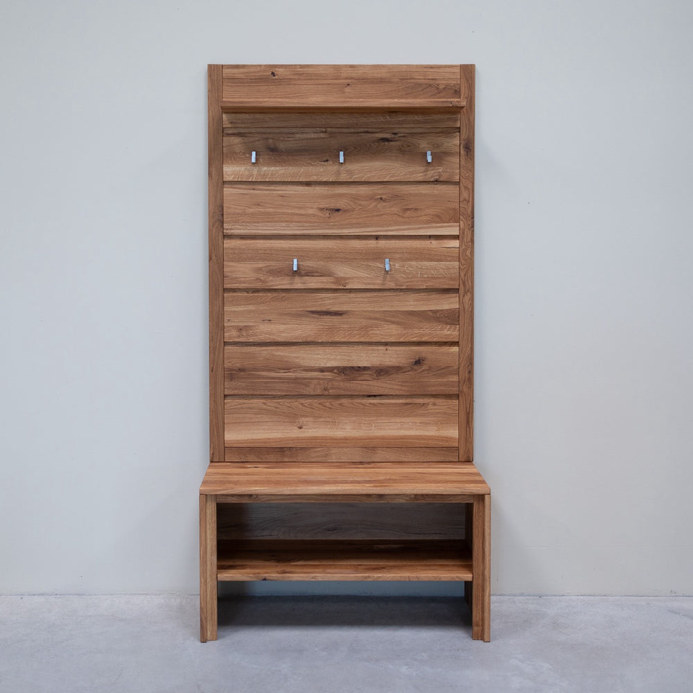 Solid oak wall coat rack Pola