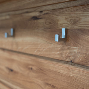 Solid oak wall coat rack Pola