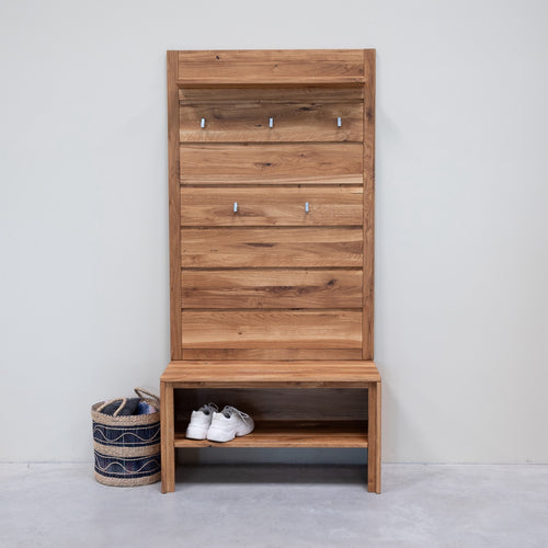 Solid oak wall coat rack Pola