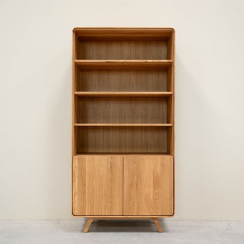 Solid wood oak display cabinet Geneva 2 RobleStore NordicStory