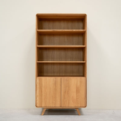 Solid wood oak display cabinet Geneva 2 RobleStore NordicStory