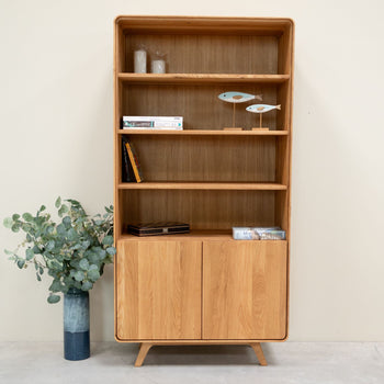 Solid wood oak display cabinet Geneva 2 RobleStore NordicStory