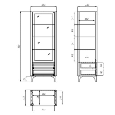 Oxford 1 solid oak wood display cabinet NordicStory