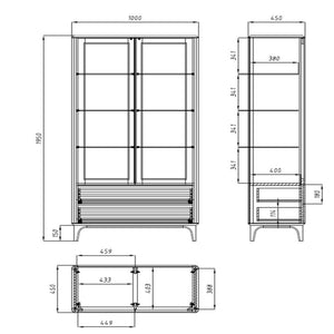 Sustainable oak solid wood display case Oxford 2 