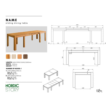 NordicStory Extending dining table in solid oak "XL".