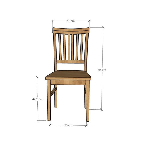 Pack of 2 or 4 Solid Oak Dining Chairs Provance | VESKOR