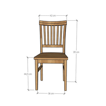 Pack of 2 or 4 Solid Oak Dining Chairs Provance | VESKOR