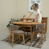Pack of 2 or 4 Claus Solid Oak Dining Chairs, Gray or Brown upholstery | VESKOR