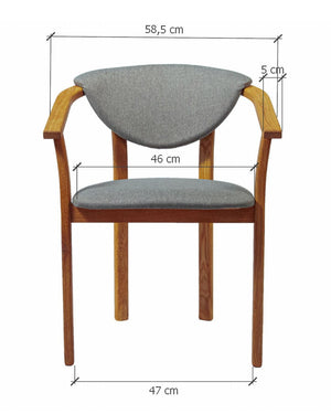Pack of 2 or 4 Alexis Dining Chairs, Solid Oak Wood Frame, Nordic Gray Upholstery | NordicStory
