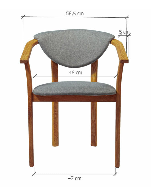 Pack of 2 or 4 Alexis Dining Chairs, Solid Oak Wood Frame, Nordic Gray Upholstery | NordicStory