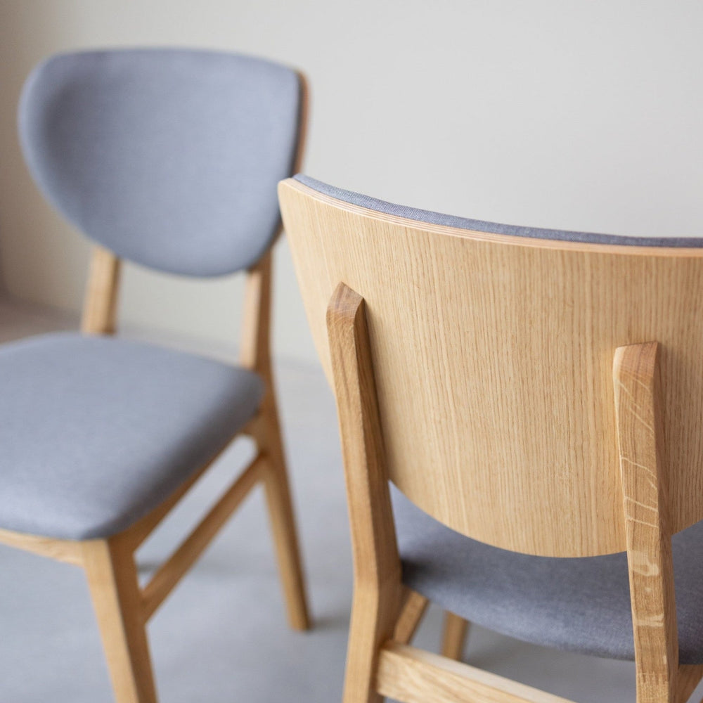 Pack of 2 or 4 Nova Dining Chairs, Solid Oak Frame, Upholstery | NordicStory