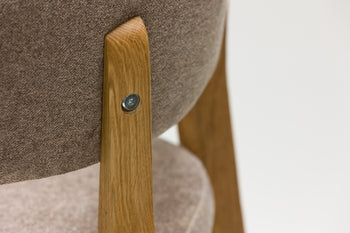 Pack of 2 or 4 Claus Solid Oak Dining Chairs, Gray or Brown upholstery | VESKOR