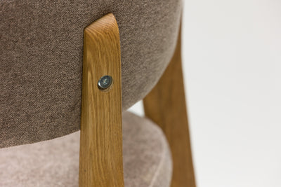 Pack of 2 or 4 Claus Solid Oak Dining Chairs, Gray or Brown upholstery | VESKOR